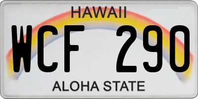 HI license plate WCF290