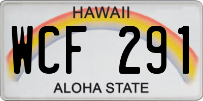 HI license plate WCF291