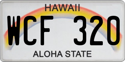 HI license plate WCF320