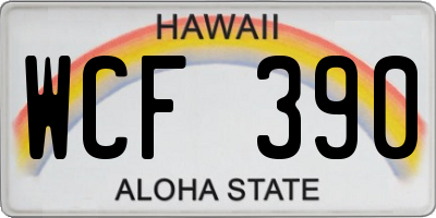 HI license plate WCF390