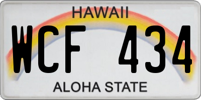HI license plate WCF434