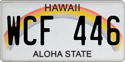 HI license plate WCF446