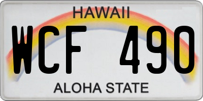 HI license plate WCF490