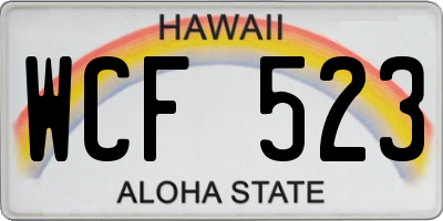 HI license plate WCF523