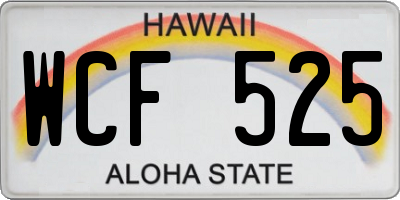 HI license plate WCF525