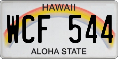 HI license plate WCF544