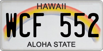 HI license plate WCF552