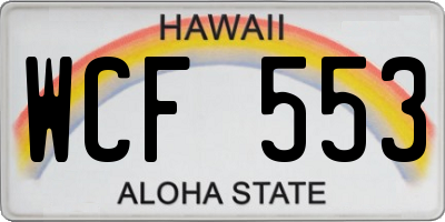 HI license plate WCF553