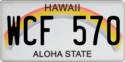 HI license plate WCF570