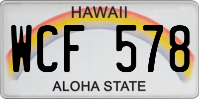 HI license plate WCF578