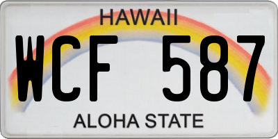 HI license plate WCF587