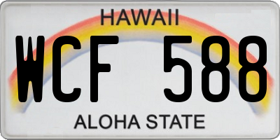 HI license plate WCF588