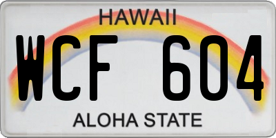 HI license plate WCF604