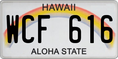 HI license plate WCF616