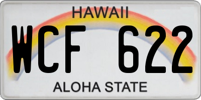 HI license plate WCF622