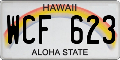 HI license plate WCF623