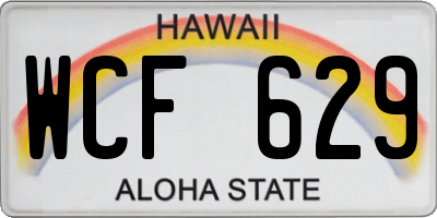 HI license plate WCF629