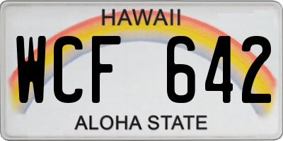 HI license plate WCF642