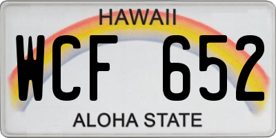 HI license plate WCF652