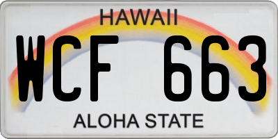 HI license plate WCF663