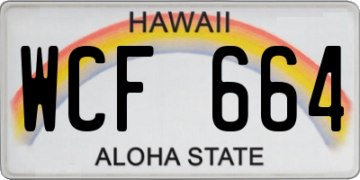 HI license plate WCF664