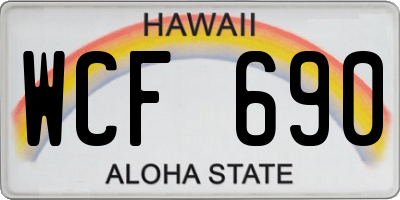 HI license plate WCF690