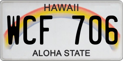 HI license plate WCF706
