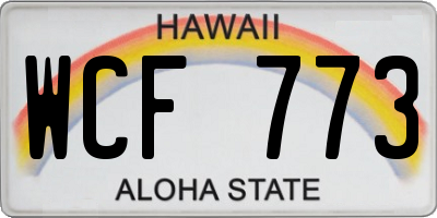 HI license plate WCF773