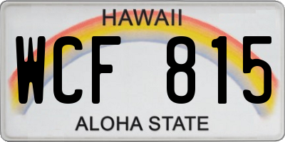 HI license plate WCF815