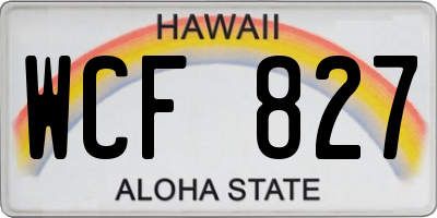 HI license plate WCF827