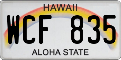 HI license plate WCF835