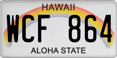 HI license plate WCF864
