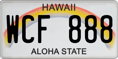 HI license plate WCF888