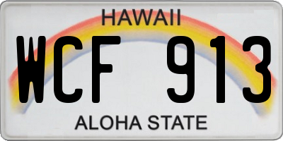 HI license plate WCF913