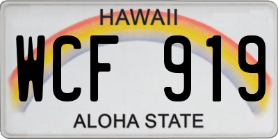 HI license plate WCF919