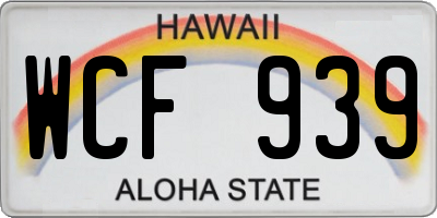 HI license plate WCF939
