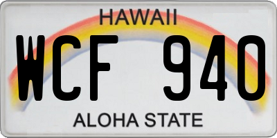 HI license plate WCF940