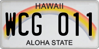 HI license plate WCG011