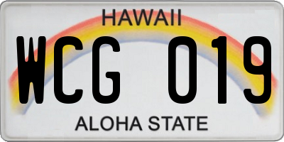 HI license plate WCG019