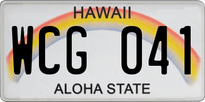 HI license plate WCG041