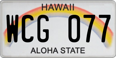 HI license plate WCG077