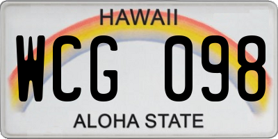HI license plate WCG098