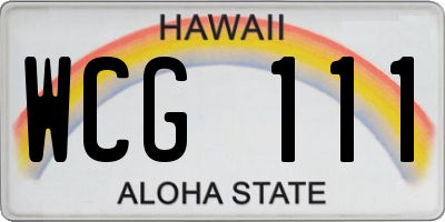 HI license plate WCG111