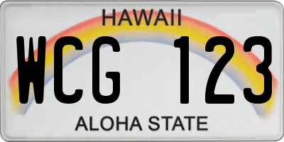 HI license plate WCG123