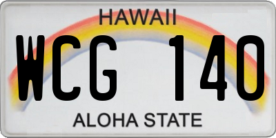 HI license plate WCG140