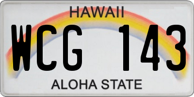HI license plate WCG143