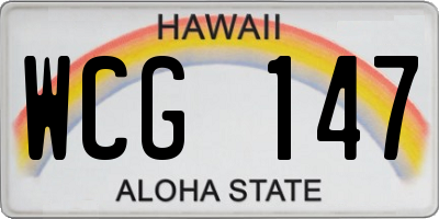 HI license plate WCG147