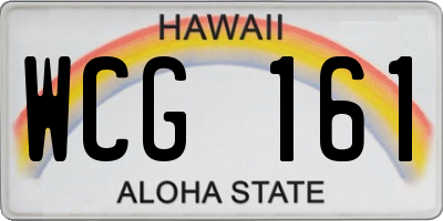 HI license plate WCG161