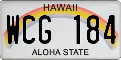 HI license plate WCG184