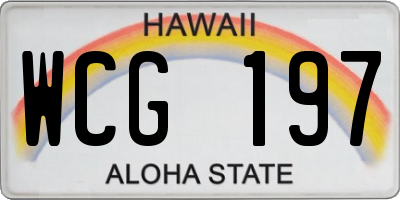 HI license plate WCG197